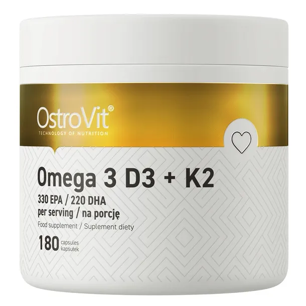OstroVit Omega 3 D3 + K2 180 kaps. serce kości odporność