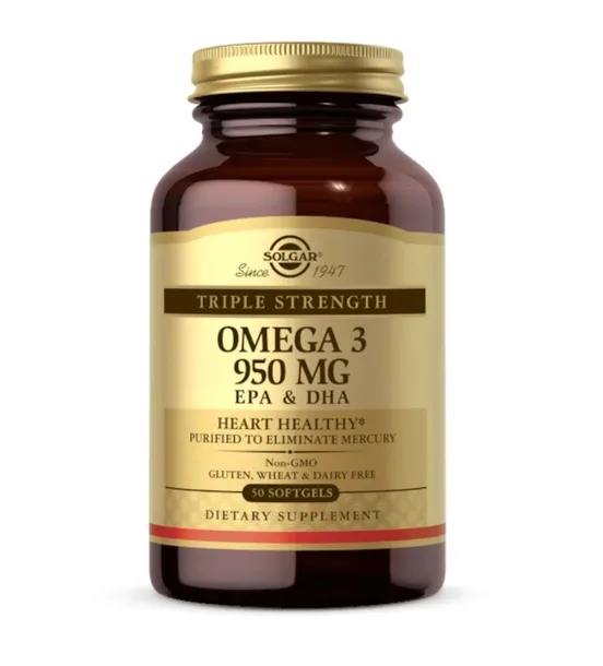 SOLGAR Triple Omega 3 - 950 mg 50 kap EPA DHA SERCE MÓZG WZROK