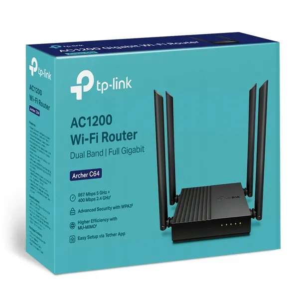 router-tp-link-archer-c64-mu-mimo-ac1200-standard-pracy-bezprzewodowej-802-11a-802-11b-802-11g-802-11n-wi-fi-4-802-11ac-wi-fi-5
