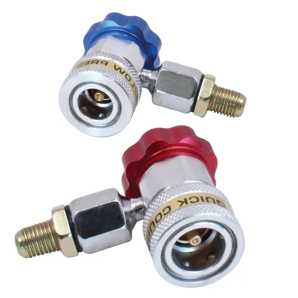 SZYBKOZŁĄCZKI ZŁĄCZKI SERWISOWE KLIMATYZACJI R134 90° ALUMINIOWA STALOWA
