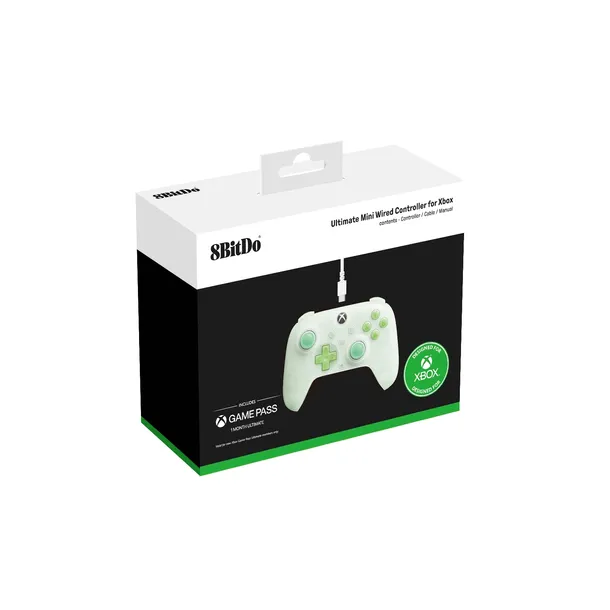 2x-pad-8bitdo-ultimate-mini-wired-xbox-pad-clear-green-zasilanie-usb