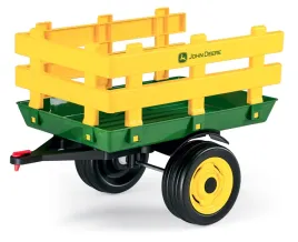 2x-peg-perego-john-deere-stake-side-trailer-przyczepa-do-traktora