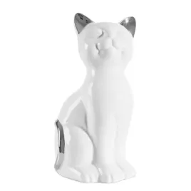 figurka-z-glinki-ceramicznej-koty-11-x-9-x-20-cm-biala-ze-srebrnym
