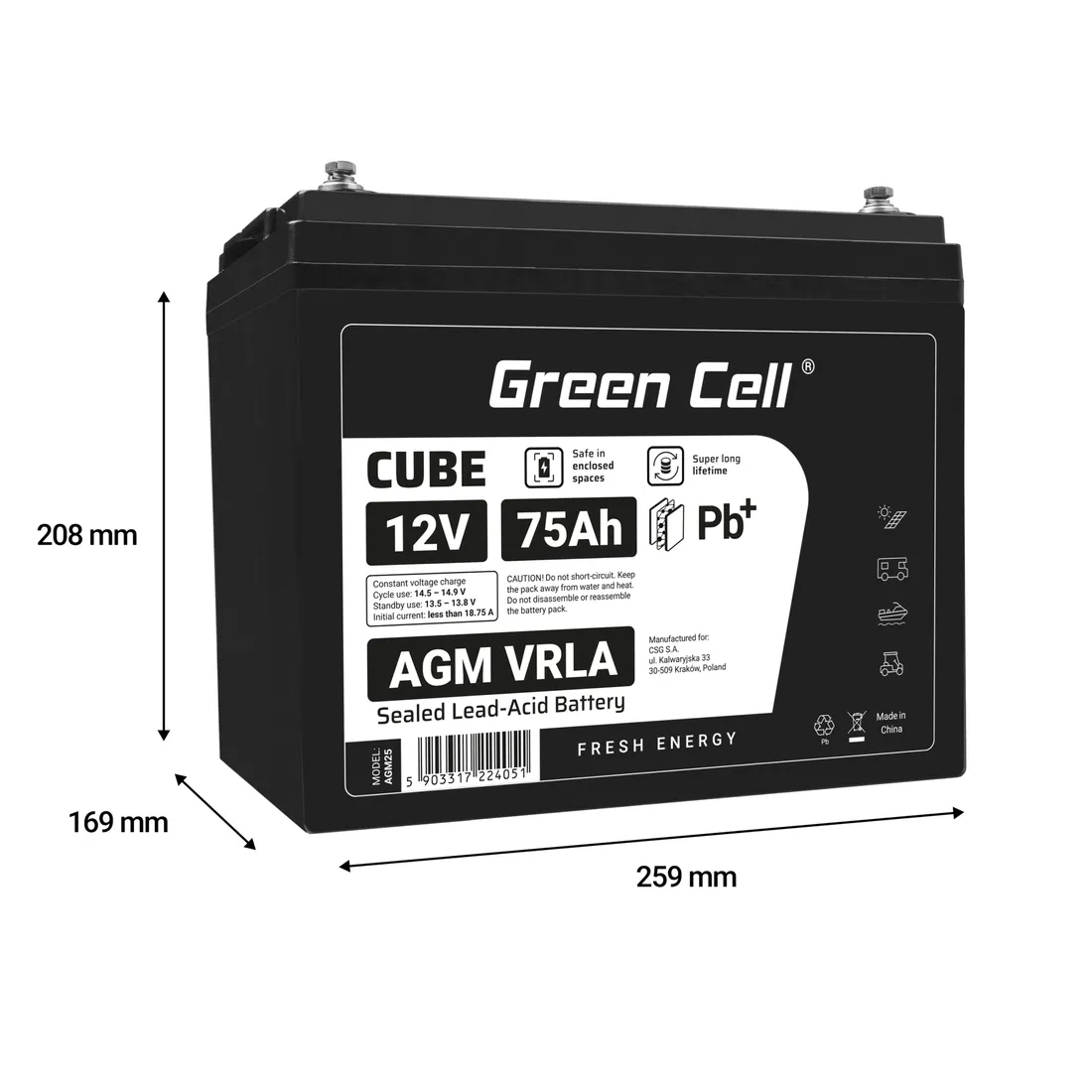 2x-akumulator-green-cell-agm25-stan-nowy