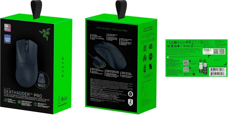 2x-myszka-razer-deathadder-v3-pro-hyperpolling-dongle-rozdzielczosc-myszy-30000-dpi