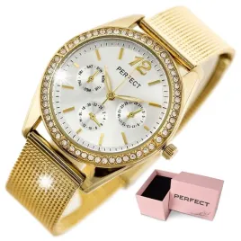 zegarek-damski-perfect-adelle-box-grawer-cyrkonie-mesh-zloty