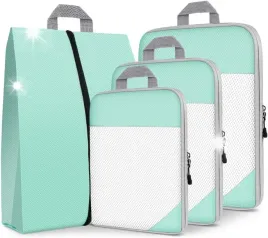 kostki-do-pakowania-organizer-podrozny-wodoodporny-nylon-4-sztuki-zielone
