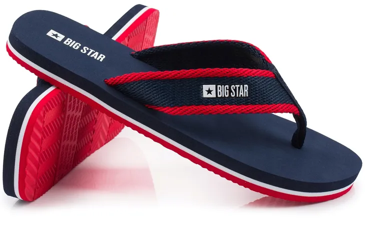 Klapki japonki męskie BIG STAR casual na codzień plażę granatowe r. 45