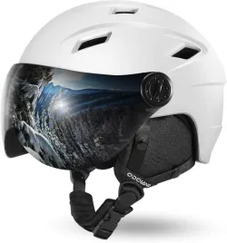 odoland-kask-narciarski-z-wizjerem-dla-doroslych-bialy-s-54-56-cm