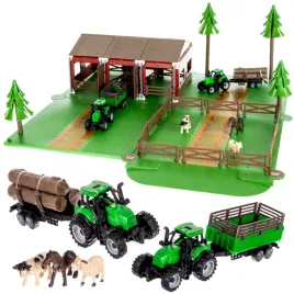 2x-zestaw-farma-ze-zwierzetami-i-pojazdami-traktor