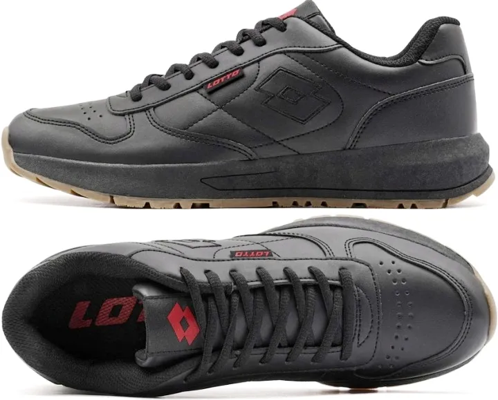 BUTY MĘSKIE LOTTO STRAIGHT SNEAKERS SPORTOWE CZARNE ROZMIAR 45