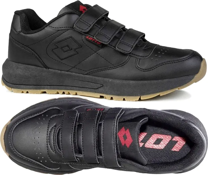 BUTY MĘSKIE LOTTO STRAIGHT SNEAKERS VL SPORTOWE CZARNE NA RZEPY ROZMIAR 43