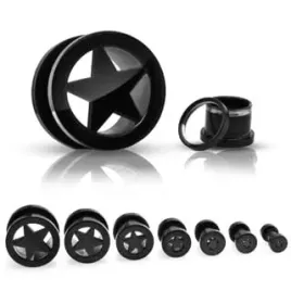 tunel-8mm-czarny-tytanizowany-gwiazdka-odkrecany-piercing4u