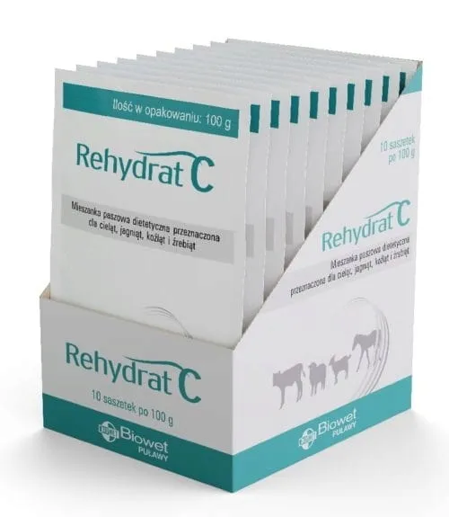Mieszanka paszowa Biowet Rehydrat C dla cieląt, proszek, 10 x 100 g