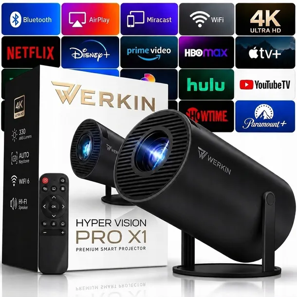 Projektor Rzutnik Przenośny Android Smart Mini TV 4K LED Głośnik WIFI