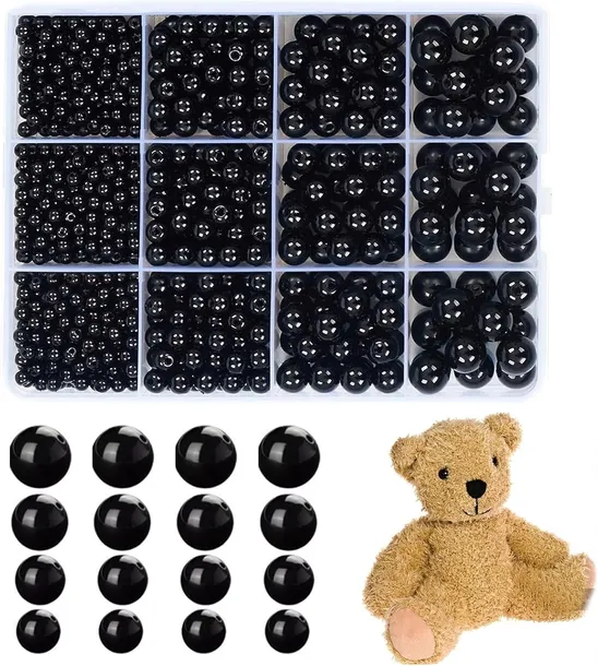 KORALIKI CZARNE ZESTAW 1320 SZT 4-10MM DO BIŻUTERII BRANSOLETKI DIY