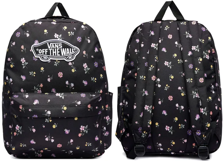 VANS PLECAK SZKOLNY OLD SKOOL CZARNY W KWIATY FLORAL DUŻY REALM DESKA 2026