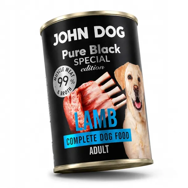 Mokra karma dla psa John Dog Pure Black SE Jagnięcina puszka 400g