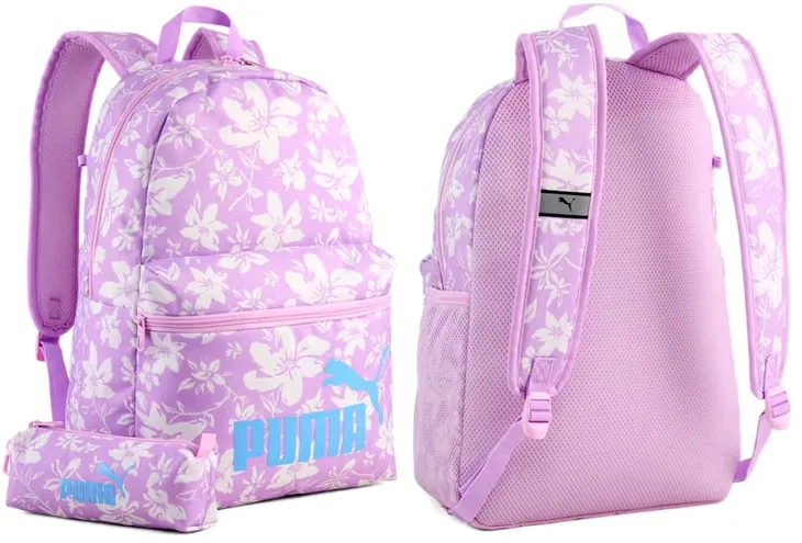 PUMA ZESTAW 2W1 PLECAK I PIÓRNIK CLASSIC FLORAL SET SZKOLNY W KWIATY RÓŻ