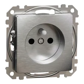 schneider-sedna-design-gniazdo-pojedyncze-z-u-2p-pe-szczotkowane-aluminium