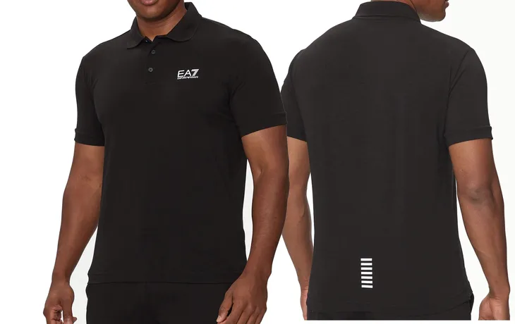 EMPORIO ARMANI EA7 KOSZULKA MĘSKA POLO CZARNA BAWEŁNA ROZMIAR XXL