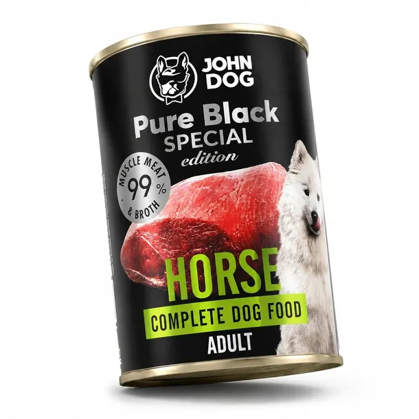 Mokra karma dla psa John Dog Pure Black SE Adult Koń monobiałkowa 400g