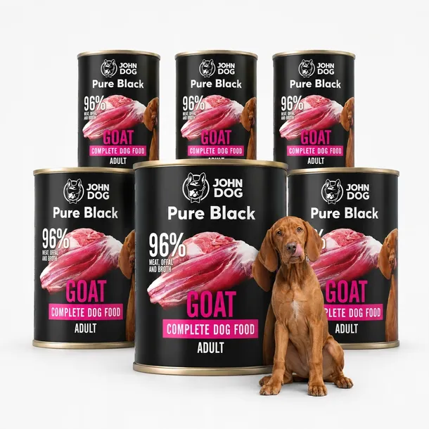 Mokra karma dla psa John Dog Pure Black Adult Koza pełnoporcjowa 6x400g