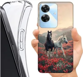 etui-altreo-na-realme-note-60-plecki-case-wzory-konie-koniki