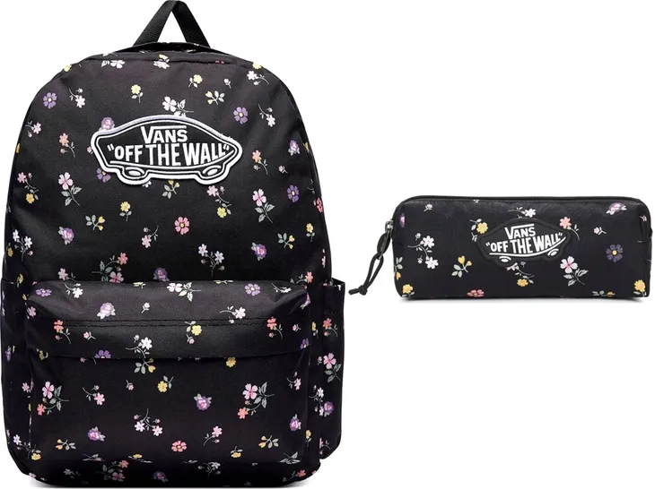 ZESTAW VANS PLECAK + PIÓRNIK VANS SZKOLNY OLD SKOOL DESKA CZARNY FLORAL