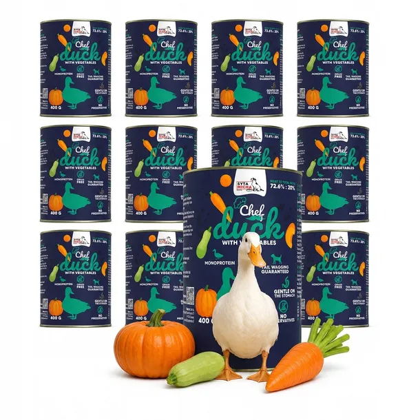 SYTA MICHA Chef Kaczka z warzywami Mono - mokra karma dla psa - 400 g