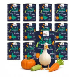 mokra-karma-dla-psa-syta-micha-chef-kaczka-z-warzywami-puszka-12x400g