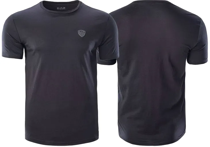 EMPORIO ARMANI EA7 KOSZULKA MĘSKA T-SHIRT REGULAR FIT CZARNA BAWEŁNA R.XL
