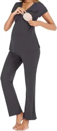 pizama-ciazowa-i-do-karmienia-komplet-modal-szary-3xl
