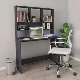 vidaxl-biurko-z-polkami-szare-110x45x157-cm