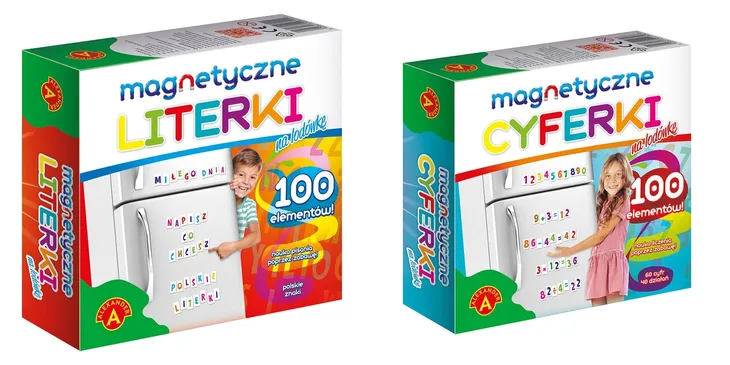 Kolorowe Magnetyczne literki + Magnetyczne cyferki Magnesy na lodówkę