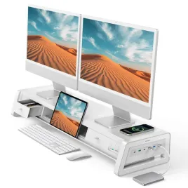 vaydeer-podporka-pod-monitor-biala-multi-usb-fast-charge-indukcyjne-ladowan