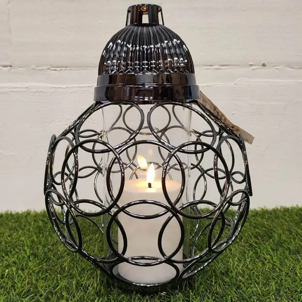 ZNICZ GRAFIT metalowe koła h 32 cm lampion na cmentarz