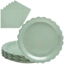 30-sztuk-szalwiowych-zielonych-papierowych-talerzy-talerz-z-25-szt-sztuk