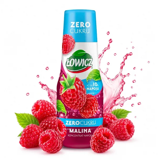 Koncentrat syrop do wody MALINA zero cukru ŁOWICZ SodaStream 500ml