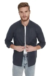 trendyol-man-meska-koszula-casual-granatowa-z-dlugim-rekawem-s-5da