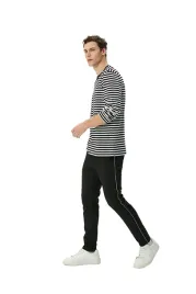 koton-spodnie-meskie-casual-czarne-z-bialym-lampasem-proste-48-5da