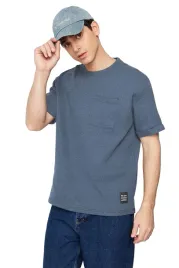 trendyol-man-meski-t-shirt-niebieski-z-kieszonka-i-faktura-xs-5da