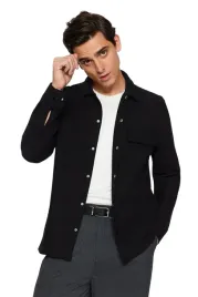 trendyol-man-czarna-koszula-meska-casual-z-pagonami-i-guzikami-m-5da
