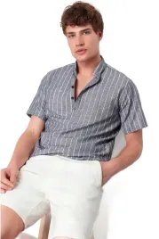 trendyol-man-koszula-meska-krotki-rekaw-paski-stojka-casual-m-5da