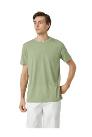 koton-meski-t-shirt-z-okraglym-dekoltem-w-kolorze-zielonym-melanz-m-5da