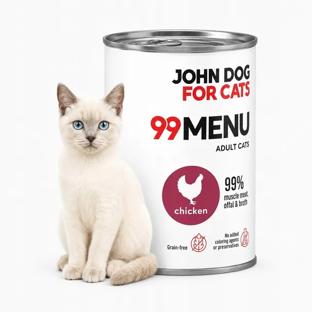 Karma mokra dla kota John Dog for Cats 99 Menu Adult Kurczak puszka 400g