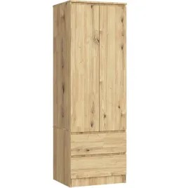 szafa-garderoba-star-60-cm-sypialnia-2-drzwi-2-szuflady-drazek-dab-artisan