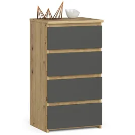komoda-do-salonu-cl4-40-cm-4-szuflady-szafka-bezuchwytowa-dab-artisan-szara