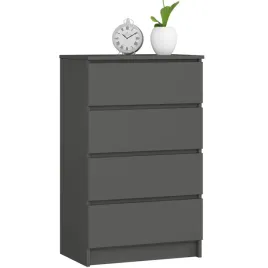 komoda-salon-klasyczna-60-cm-4-szuflady-szafka-bezuchwytowa-grafit-szary