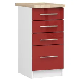 szafka-kuchenna-z-blatem-oliwia-40-cm-4-szuflady-biala-czerwony-polysk